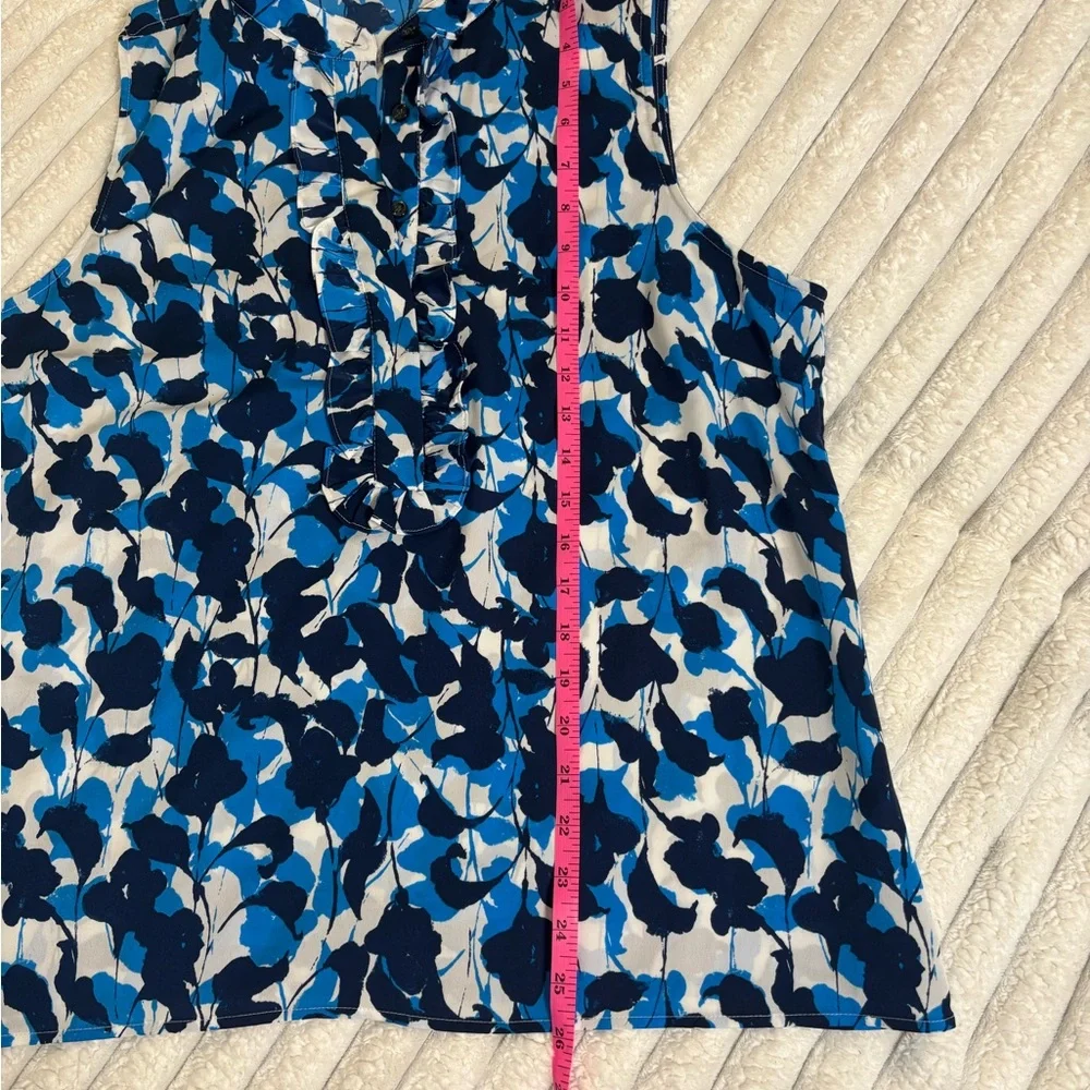 J. Crew Navy and White Floral Sleeveless Top